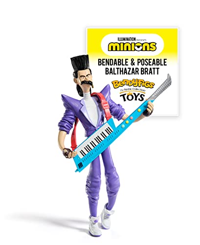 BendyFigs The Noble Collection Minions Balthazar - Noble Toys 19cm Bendable Posable Collectible Doll Figure with Stand and Mini Accessory von BendyFigs