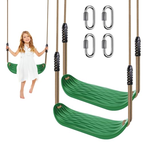 BeneLabel 2er Schaukel Kinder, Indoor Outdoor Babyschaukel Hartgummi Schaukelsitz Spielplatz Gartenschaukel Schaukelbrett mit Verstellbar 130-200cm Seil für Teens/Erwachsene, Grün Wasserrippel/113kg BeneLabel 2er Schaukel Kinder, Indoor Outdoor Babyschaukel Hartgummi Schaukelsitz Spielplatz Gartenschaukel Schaukelbrett mit Verstellbar 130-200cm Seil für Teens/Erwachsene, Grün Wasserrippel/113kg von BeneLabel