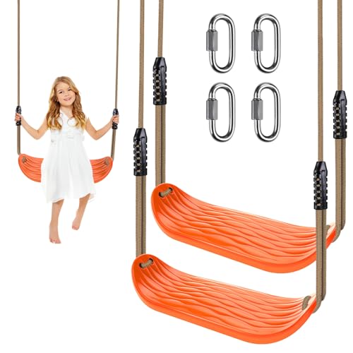 BeneLabel 2er Schaukel Kinder, Indoor Outdoor Babyschaukel Hartgummi Schaukelsitz Spielplatz Gartenschaukel Schaukelbrett mit Verstellbar 130-200cm Seil für Teens/Erwachsene, Orange Wasserrippel/113kg BeneLabel 2er Schaukel Kinder, Indoor Outdoor Babyschaukel Hartgummi Schaukelsitz Spielplatz Gartenschaukel Schaukelbrett mit Verstellbar 130-200cm Seil für Teens/Erwachsene, Orange Wasserrippel/113kg von BeneLabel