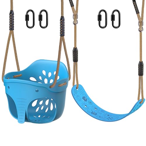 BeneLabel 2er Schaukel Kinder, Indoor Outdoor Babyschaukel Gummi Schaukelsitz Spielplatz Gartenschaukel Eimer Schaukel Schaukelbrett mit 130-200cm Seil für Kleinkind/Teens, Blau Elefant & Blume/272kg BeneLabel 2er Schaukel Kinder, Indoor Outdoor Babyschaukel Gummi Schaukelsitz Spielplatz Gartenschaukel Eimer Schaukel Schaukelbrett mit 130-200cm Seil für Kleinkind/Teens, Blau Elefant & Blume/272kg von BeneLabel