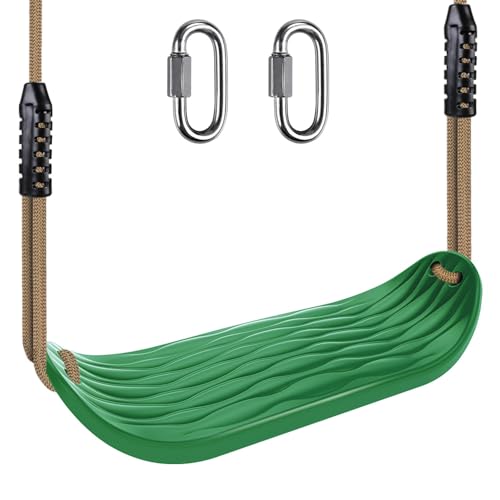 BeneLabel Non-Slip Swing Seat with Adjustable Rope and Carabiners - Heavy Duty Playground Swing Set Accessories for Kids and Adults - 220LB Capacity-Green BeneLabel Non-Slip Swing Seat with Adjustable Rope and Carabiners - Heavy Duty Playground Swing Set Accessories for Kids and Adults - 220LB Capacity-Green von BeneLabel