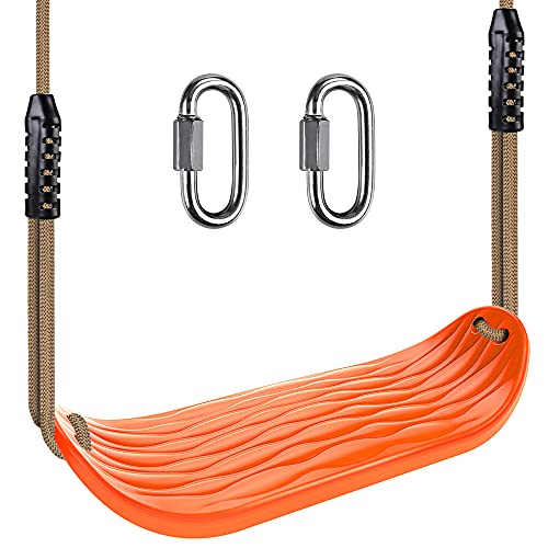 BeneLabel Schaukel Kinder, Indoor Outdoor Babyschaukel Hartgummi Schaukelsitz Spielplatz Gartenschaukel Schaukelbrett mit Verstellbar 130-200cm Seil für Teens/Erwachsene, Orange Wasserrippel/113kg BeneLabel Schaukel Kinder, Indoor Outdoor Babyschaukel Hartgummi Schaukelsitz Spielplatz Gartenschaukel Schaukelbrett mit Verstellbar 130-200cm Seil für Teens/Erwachsene, Orange Wasserrippel/113kg von BeneLabel