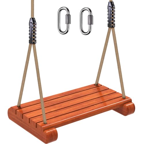 BeneLabel Strapazierfähige Holzschaukeln mit Karabinern, Spielplatzschaukel-Set, Zubehör, verstellbares Seil, längste 188 cm, kürzeste 142,2 cm, Sitzbreite 43,2 cm, 227 kg Kapazität BeneLabel Strapazierfähige Holzschaukeln mit Karabinern, Spielplatzschaukel-Set, Zubehör, verstellbares Seil, längste 188 cm, kürzeste 142,2 cm, Sitzbreite 43,2 cm, 227 kg Kapazität von BeneLabel