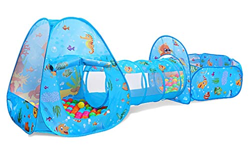 Benebomo Kinder Pop Up Spielzelte und Tunnel,bällebad mit Tunnel,Spielzelt mit Tunnel,krabbeltunnel,Gartenspielhaus für Kinder, Ballspiel-Tunnel für Kleinkinder,Baby Zelthaus von Benebomo