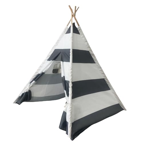 Benebomo Teepee Kinder Spielzelt, Tipi-Zelt, Kinderzelt für drinnen,Grau und weiß Gestreift,140 cm Höhe, mit Fenster, für Kinderzimmer Benebomo Teepee Kinder Spielzelt, Tipi-Zelt, Kinderzelt für drinnen,Grau und weiß Gestreift,140 cm Höhe, mit Fenster, für Kinderzimmer von Benebomo