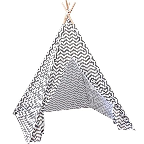 Benebomo Teepee Zelt für Kinder,Faltbares Kinderzelt,Spielzelt,Tipi Kinderzelt,Indien Wigwam Zelt Garten Indoor Outdoor,Geschenk Spielhaus für Kinder (Streifen) von Benebomo