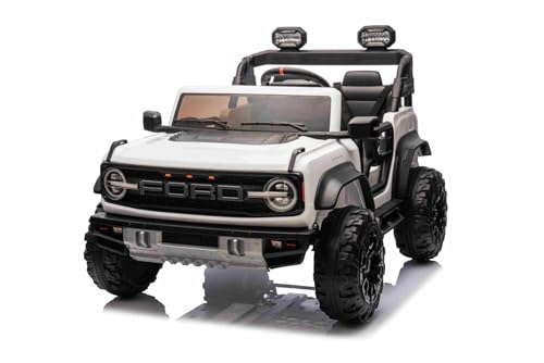 Elektro Kinderauto 2 sitzer F.O.R.D. Bronco XL mit Hinterradantrieb, lizenziert, Weiß, Lithiumbatterie, 2,4-GHz-Fernbedienung, MP3-Player mit USB-Eingang, LED-Leuchten, 2×45W Motor Elektro Kinderauto 2 sitzer F.O.R.D. Bronco XL mit Hinterradantrieb, lizenziert, Weiß, Lithiumbatterie, 2,4-GHz-Fernbedienung, MP3-Player mit USB-Eingang, LED-Leuchten, 2×45W Motor von Beneo