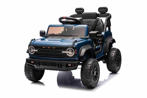 Elektroauto für Kinder F.O.R.D. Bronco mit Hinterradantrieb, lizenziert, Blau, Lithiumbatterie, 2,4-GHz-Fernbedienung, MP3-Player mit USB-Anschluss, LED-Beleuchtung, 2×25W Motor Elektroauto für Kinder F.O.R.D. Bronco mit Hinterradantrieb, lizenziert, Blau, Lithiumbatterie, 2,4-GHz-Fernbedienung, MP3-Player mit USB-Anschluss, LED-Beleuchtung, 2×25W Motor von Beneo