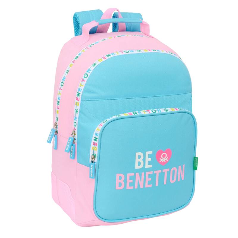 Schulrucksack Benetton Unique Rosa türkis 32 x 42 x 15 cm von Benetton