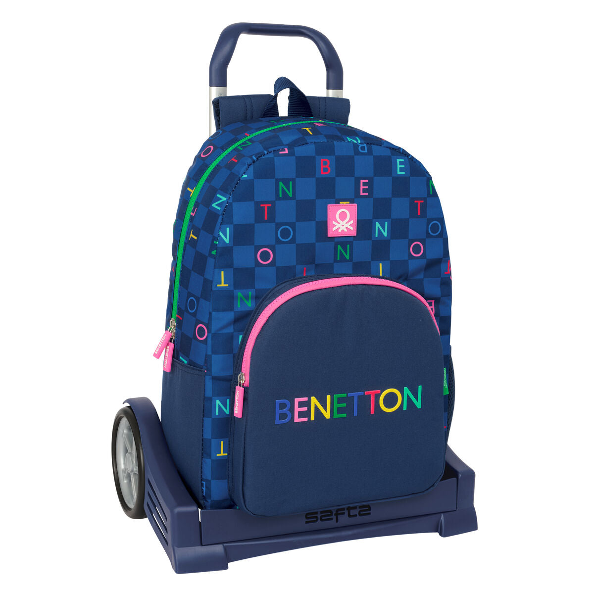 Schulrucksack mit Rädern Benetton Damero Marineblau 30 x 46 x 14 cm Schulrucksack mit Rädern Benetton Damero Marineblau 30 x 46 x 14 cm von Benetton
