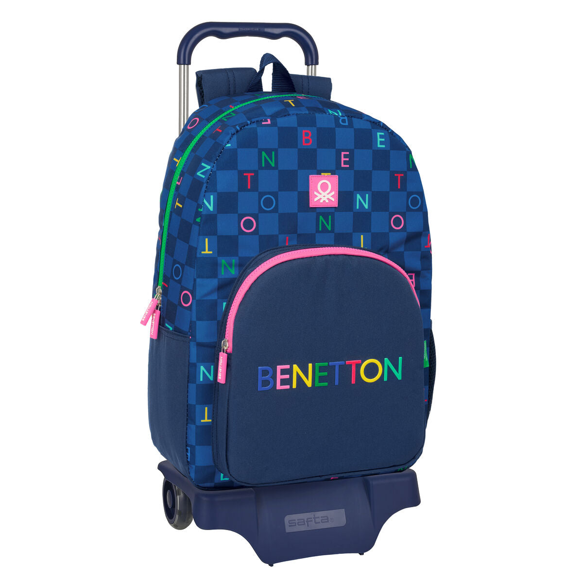 Schulrucksack mit Rädern Benetton Damero Marineblau 30 x 46 x 14 cm Schulrucksack mit Rädern Benetton Damero Marineblau 30 x 46 x 14 cm von Benetton