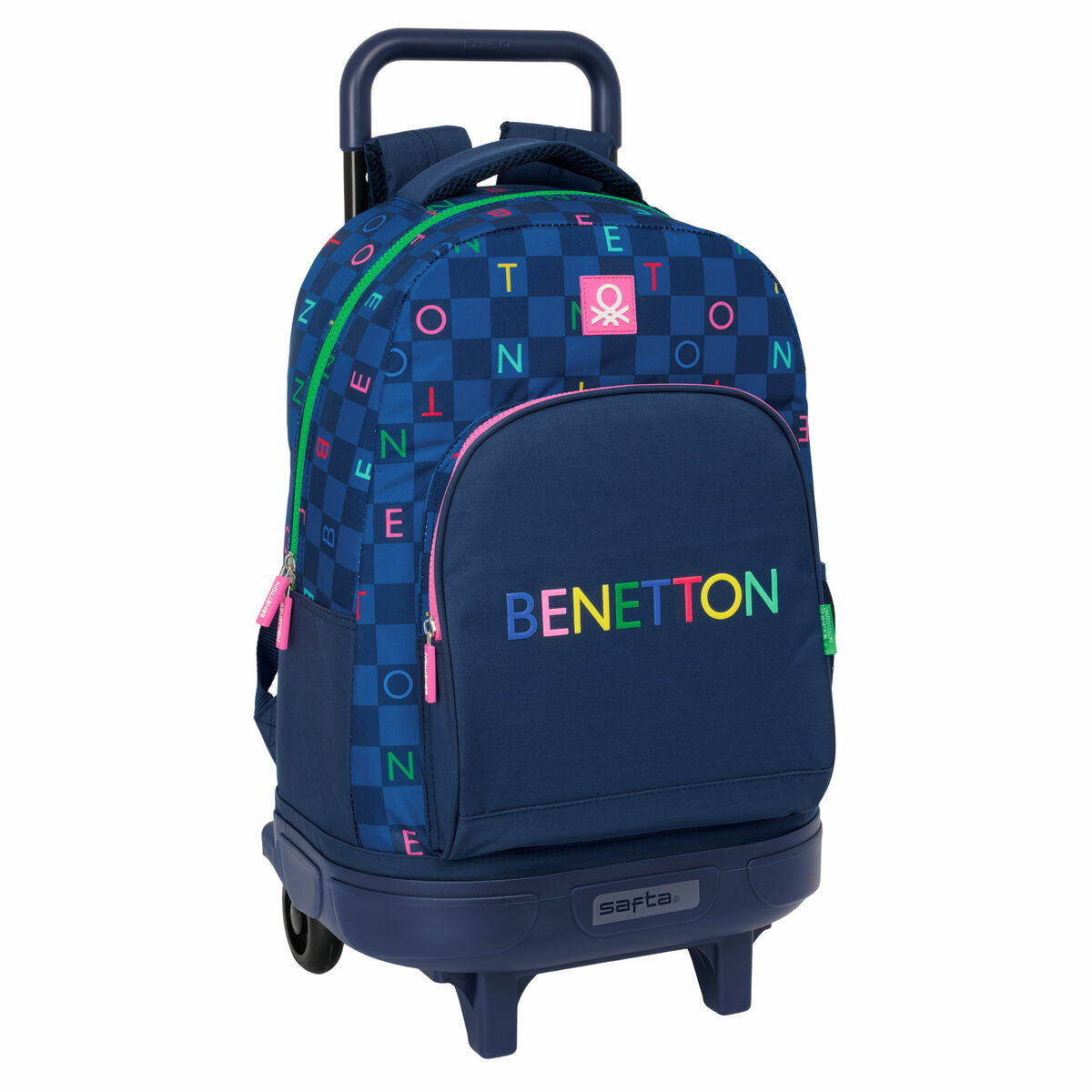 Schulrucksack mit Rädern Benetton Damero Marineblau 33 x 45 x 22 cm Schulrucksack mit Rädern Benetton Damero Marineblau 33 x 45 x 22 cm von Benetton