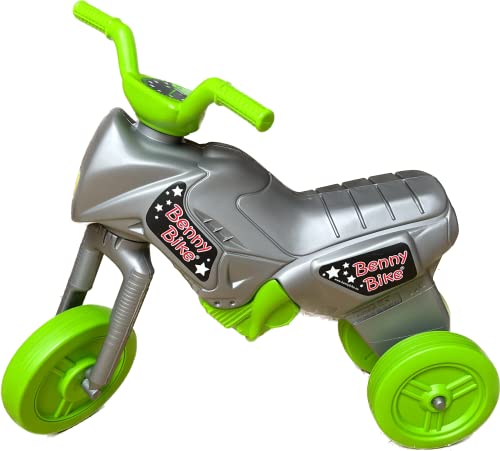 Benny Bike Rutschmotorrad Maxi Silber/grün für drinnen und draußen, für Kinder ab 2 Jahren von Benny Bike