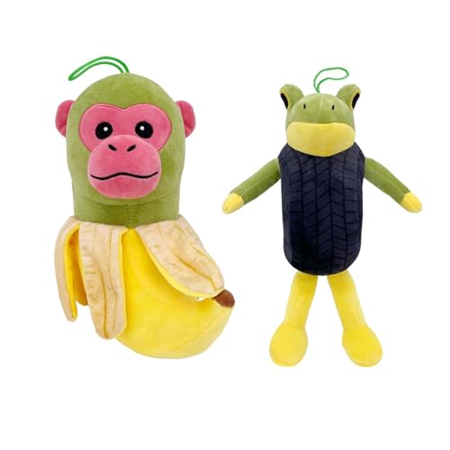 Benolls Tung Tung Tung Sahur Plush,2025 New Tralalero Tralala Plush,Italian Brainrot Stuffed Figure Pillow Gift for Fans (Bananas+Frog) von Benolls