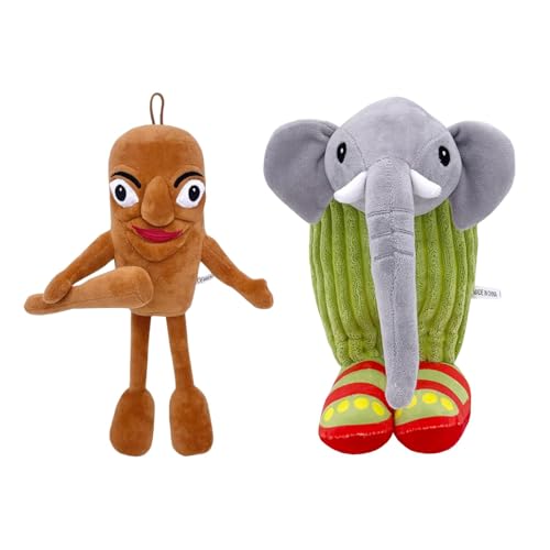 Benolls Tung Tung Tung Sahur Plush,2025 New Tralalero Tralala Plush,Italian Brainrot Stuffed Figure Pillow Gift for Fans (Brown+Elephant) von Benolls
