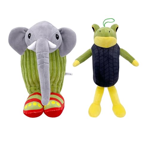 Benolls Tung Tung Tung Sahur Plush,2025 New Tralalero Tralala Plush,Italian Brainrot Stuffed Figure Pillow Gift for Fans (Elephant+Frog) von Benolls