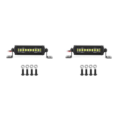 Benssey 2X RC Auto-Dachlampe 24 36 LED-Lichtleiste für 1/10 RC Crawler Axial SCX10 90046/47 SCX24 D90 TRX4 Karosserie, E von Benssey