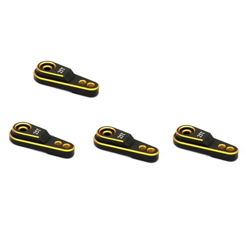 Benssey 4X Hart Aluminium Legierung 25T M3 Lenkung Glied Servo Arm Horn für 1/10 RC Crawler TRX4 Metall Upgrade Teile, Gold von Benssey