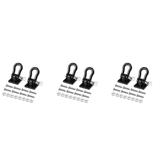 Benssey 6Pcs Anhänger Abschleppschnalle Abschlepphaken Metall Kletteranhänger Schäkel für 1/10 RC Car Truck Climbing Car (Schwarz) von Benssey