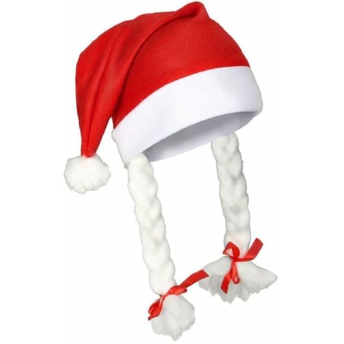 Weihnachtsmütze mit Zöpfen und Kürbis - Rot von Benza