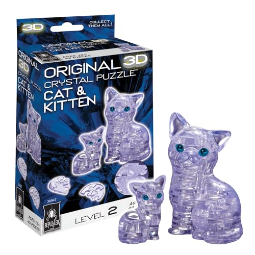 Bepuzzled Original 3D Crystal Puzzle - Cat & Kitten Clear by von Bepuzzled