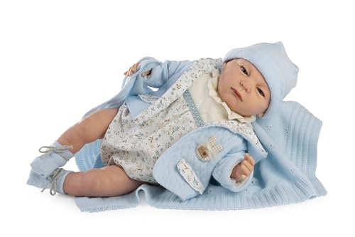 Berbesa Mein Baby Reborn, Puppe mit Blauer Jacke von Berbesa
