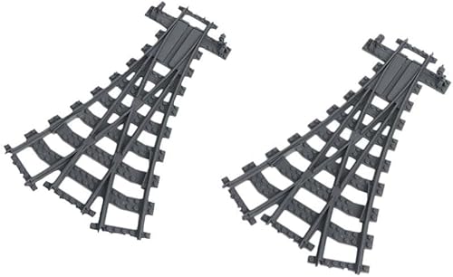 Berfaset Rails de Blocs de Construction de la Ville, Accessoires d'Extension City Train, Rails de Ville de Jouet Cadeau Pour Les Filles et Garçons Enfants (2PCS Three-Way Orbit) von Berfaset
