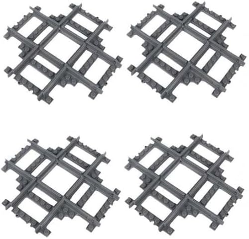 Berfaset Rails de Blocs de Construction de la Ville, Accessoires d'Extension City Train, Rails de Ville de Jouet Cadeau Pour Les Filles et Garçons Enfants (4PCS Integrated Cross) von Berfaset