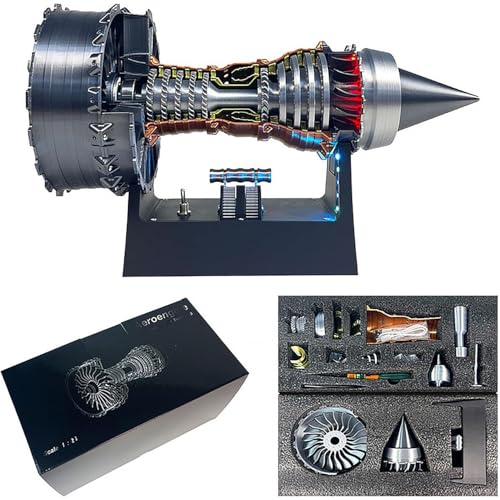 Berfaset TR900 Turbofan-Triebwerk-Modellbausatz (28cm, Montageversion): Einstellbare Geschwindigkeit + Lichteffekte – Mechanisches Lehrspielzeug & Geschenk für Erwachsene von Berfaset