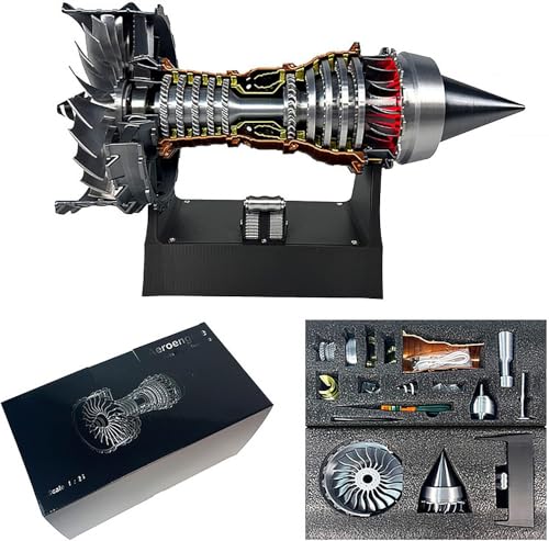 Berfaset Trent 900 Turbofan Flugzeugmotor-Modellbausatz (28cm, Montageversion): Einstellbare Geschwindigkeit + Lichteffekte – Mechanische Bildung & Geschenk für Erwachsene von Berfaset