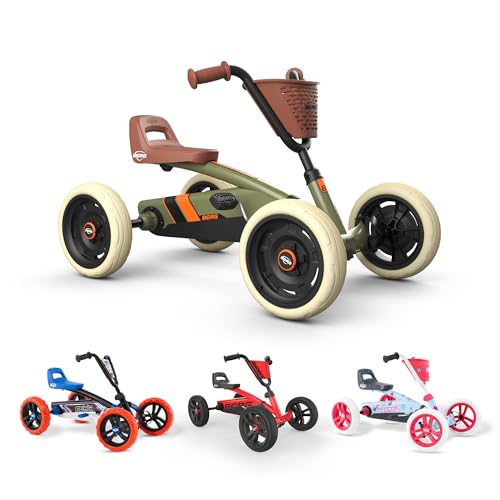 BERG Buzzy Retro Green Pedal Gokart, Kinderfahrzeug, Tretauto, Kettcar ab 2 Jahre, Hohe Sicherheid und Stabilität, Tretfahrzeug für Kinder von Berg