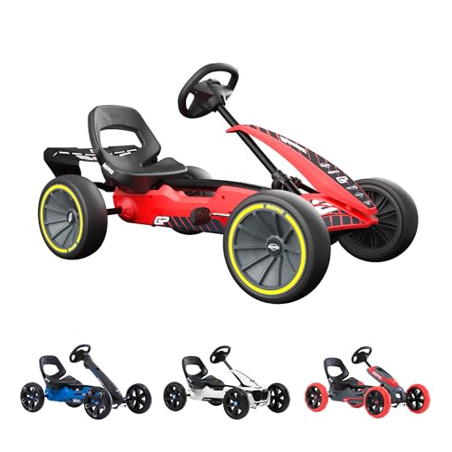 BERG Gokart Reppy GP Pedal mit Soundbox am Lenkrad, Pedalauto, Sicherheit und Stabilität, Kinderspielzeug für Kinder von 2,5 bis 6 Jahren, Groß, Grey von Berg