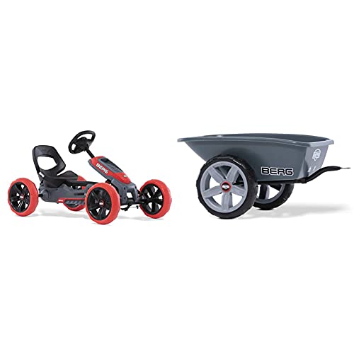 BERG Gokart Reppy Rebel | KinderFahrzeug, Tretauto mit Optimale Sicherheid, Soundbox im Lenkrad, Kinderspielzeug geeignet für Kinder im Alter von 2.5-6 Jahren & 18.24.60.00 Trailer M, Grey von Berg