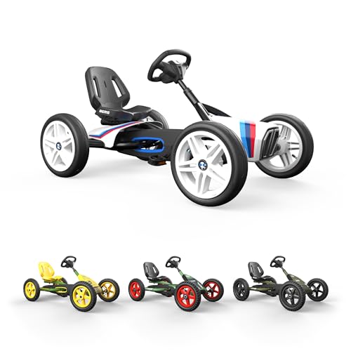 BERG Pedal-Gokart Buddy BMW Street Racer | Kinderfahrzeug, Tretfahrzeug mit hohem Sicherheitstandard, Luftreifen und Freilauf, Kinderspielzeug geeignet für Kinder im Alter von 3-8 Jahren, Schwarz/Weiß von Berg