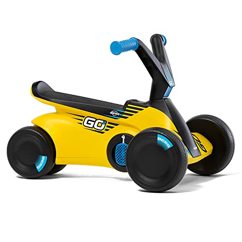 Berg GO² 2in1 Rutschauto, Rutscher und Laufrad, Kinderrutscher, Kinderauto mit Ausklappbare Pedale, Pedal-Gokart, Kinderspielzeug geeignet für Kinder im Alter von 10-30 Monaten, Gelb von Berg