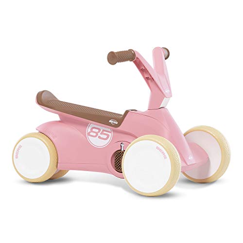 Berg GO² 2in1 Rutschauto Retro Rosa Rutscher und Laufrad, Kinderrutscher, Kinderauto mit Ausklappbare Pedale, Pedal-Gokart, Kinderspielzeug geeignet für Kinder im Alter von 10-30 Monaten Retro Pink von Berg