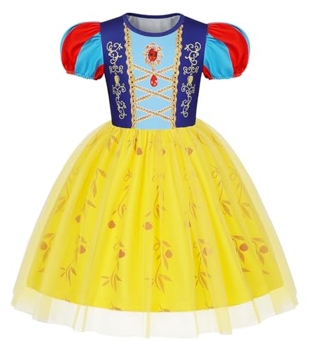 Berich Schneewittchen-Kostüm für Kinder, Prinzessinnen-Kostüm für Mädchen, Halloween-Outfits, Weihnachtsgeschenke, Weltbuchtagskostüme für Mädchen, Schneewittchen-Kostüm, 4–5 Jahre (Gelb, 120) Berich Schneewittchen-Kostüm für Kinder, Prinzessinnen-Kostüm für Mädchen, Halloween-Outfits, Weihnachtsgeschenke, Weltbuchtagskostüme für Mädchen, Schneewittchen-Kostüm, 4–5 Jahre (Gelb, 120) von Berich
