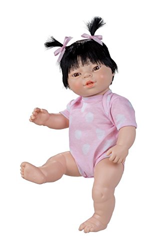 Berjuan 17061 Puppe Neugeborenes 38 cm asiatisches Mädchen mit Kleidung, Schwarz von Berjuan