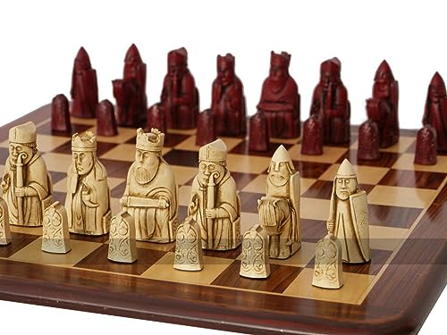 Replica Isle of Lewis Chess Set by Berkeley Chess - Made in The UK - Lewis Chessmen in Cream and Red with 3.5 inch King - Chess Pieces Only, Chessboard not Included von Berkeley Chess