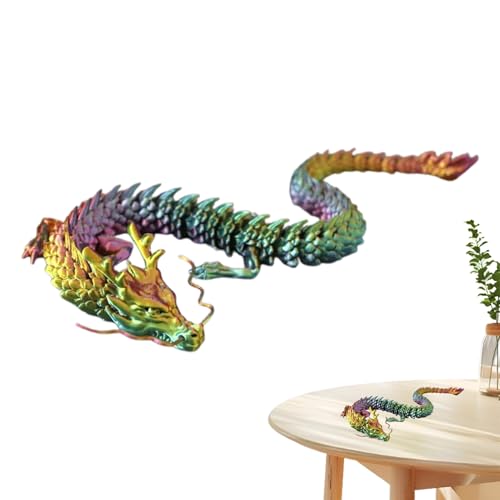 3D -gedruckter Drache - Flexible Drachenspielzeug, große gemeinsame Skulptur | Buntes Fantasy Model Desk Zapperndekor für , Mädchen, Männer, Kunstausstellungsfigur, spielbare Kreatur Home Orname von Berriphonia