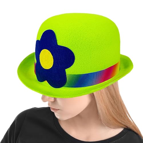 Berriphonia Flacher Clownhut – Clownhut mit einem großen bunten Tablett – lustiges Kostümzubehör | flach leicht für Outfits, perfekt für Halloween, Shows Berriphonia Flacher Clownhut – Clownhut mit einem großen bunten Tablett – lustiges Kostümzubehör | flach leicht für Outfits, perfekt für Halloween, Shows von Berriphonia