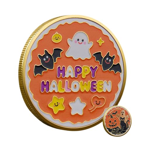 Berriphonia Halloween -Münze - Gedenkfabrikmünze, Sammelbares Souvenir | Festivalparty Bevorzugt Andenken Für Erwachsene Männer Frauen, Gothic Decorative Token for Friends Exchange Holiday Feier M von Berriphonia