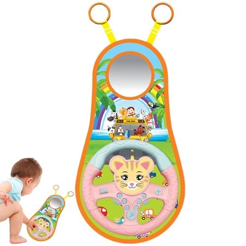 Berriphonia Kinderlenkrad für Autositz | 360-Grad-drehendes Auto-Rücksitz-Lenkrad, Autositz-Lenkrad-Spielzeug mit Musik, simulierter Fahrregler für Kinder Berriphonia Kinderlenkrad für Autositz | 360-Grad-drehendes Auto-Rücksitz-Lenkrad, Autositz-Lenkrad-Spielzeug mit Musik, simulierter Fahrregler für Kinder von Berriphonia