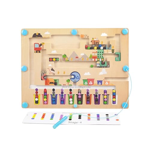 Berriphonia Magnetisches Labyrinth-Spielzeug, magnetische Farbe und digitales Labyrinth | Labyrinth-Vorstandsspielzeuge aus Holz | Thinking Logic Strategy Toys for Toddler Präsive Berriphonia Magnetisches Labyrinth-Spielzeug, magnetische Farbe und digitales Labyrinth | Labyrinth-Vorstandsspielzeuge aus Holz | Thinking Logic Strategy Toys for Toddler Präsive von Berriphonia