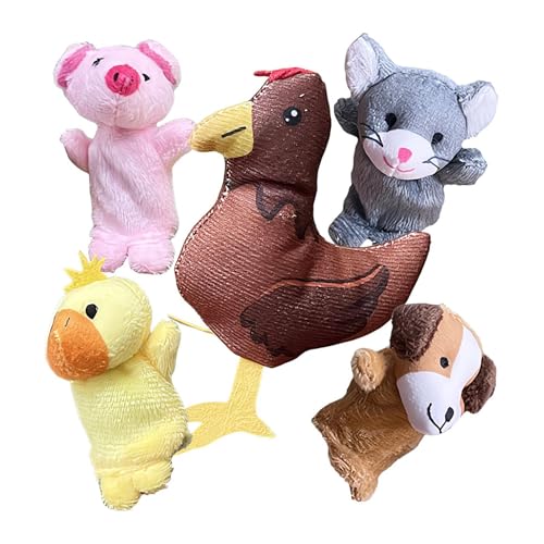 Fingerpuppen für Tiere, mehrfarbiges Fingerspielzeug für Kinder, 5er-Set, Tierpuppen für Osterkorb, Eier, Zubehör für die Belohnungsparty Fingerpuppen für Tiere, mehrfarbiges Fingerspielzeug für Kinder, 5er-Set, Tierpuppen für Osterkorb, Eier, Zubehör für die Belohnungsparty von Berriphonia