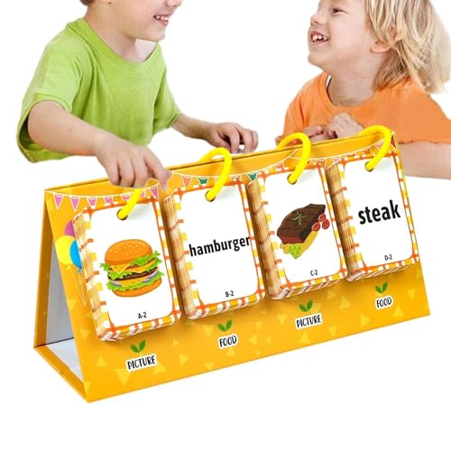 Kids Flash Cards - Food Learning Recognition Toy, Lehrreiches Doppelseitiges Set | Vorschulkognitiventwicklungsspiel, Early Language Skill Builder von Berriphonia