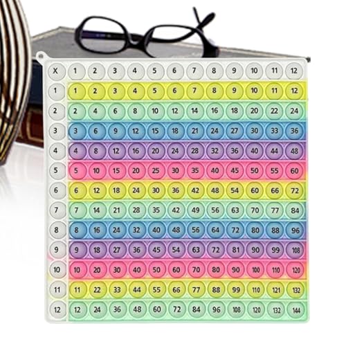 Math Fidget Toy Multiplication - Bildungspressspielbrett, Silikon -Lerntabelle Pop -Puzzle, Farbenfrohe Regenbogen -Lehrwerkzeug | Perfekt Für Schüler, Kinder, Klassenzimmer, Vorschule, Homeschool -St von Berriphonia