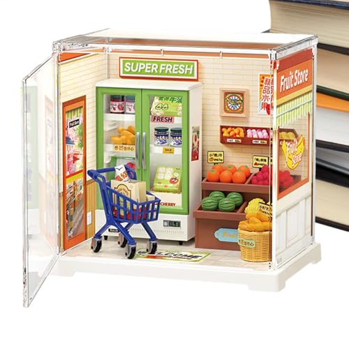 Miniaturhaus-Set – komplettes Set mit Möbeln, LED-Lichtern und detailliertem Zubehör, perfektes Bastelset für Erwachsene und Kinder, entspannendes Hobby-Projekt für Heimdekoration und Sammeln von Berriphonia