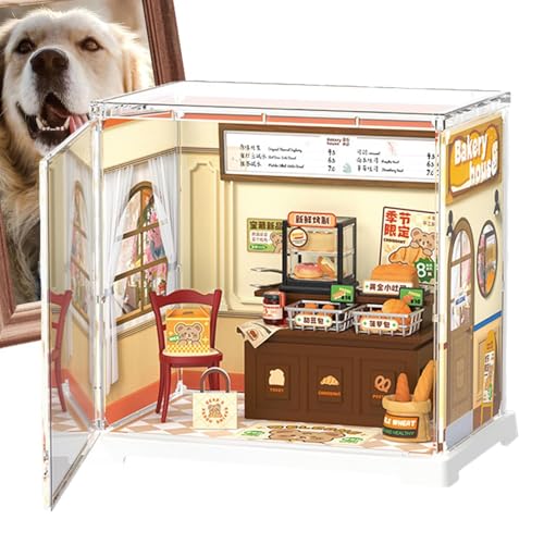 Miniaturhaus-Set – mit Möbeln und LED-Lichtern | Komplettes Bastelset für Erwachsene und Kinder, perfekt für entspannendes Hobby, Heimdekorationsprojekt, für kreative Köpfe von Berriphonia