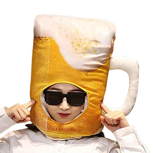 Plüsch -Bier -Becher -Hut - Lustige Kostüm Kopfbedeckung, Leichte Cosplay -Kopfbedeckung | Oktoberfest -Party -Requisiten Für Erwachsene Bühne Karnevale Halloween Masquerade Photography Bar Themed Eve von Berriphonia